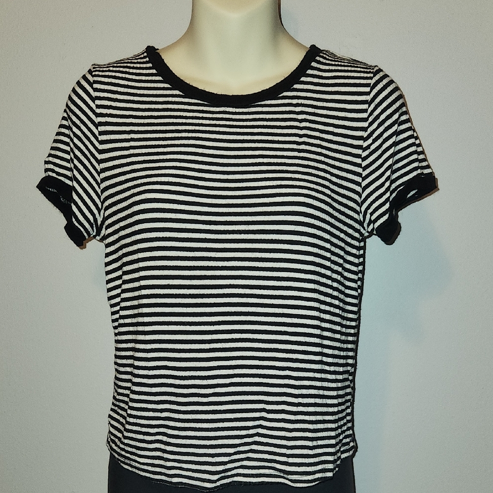 Occasion Striped Black and White Women's Top